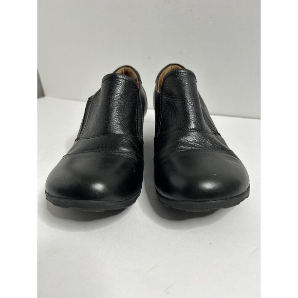 Sofft Shoes Womens 8.5 Loafers Black Leather Slip On Heels Casual Comfort - Picture 2 of 7